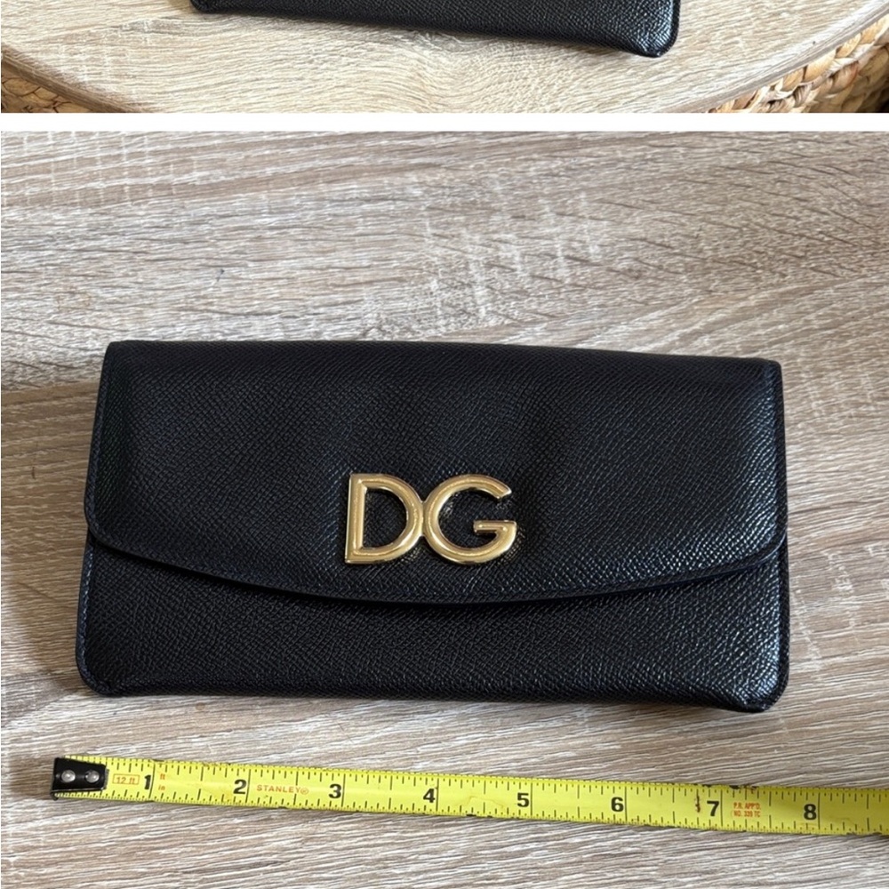 Dolce & Gabbana Black Clutch with Gold Logo